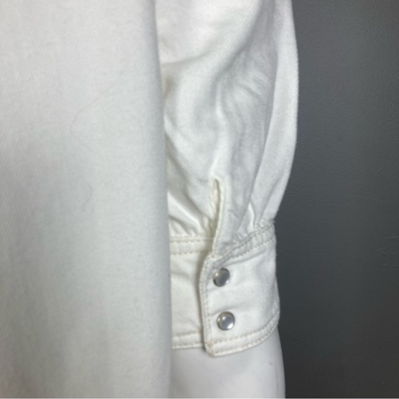 NEW Zadig & Voltaire shirt jacket Large western pearl snap ruffle Toky white - Picture 12 of 16